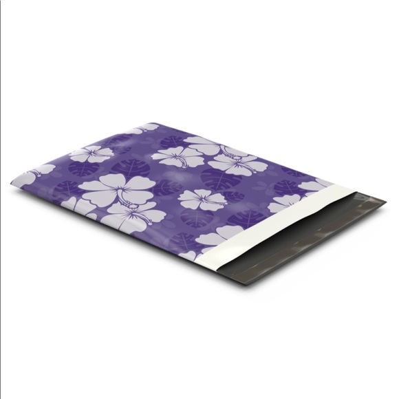 25 10X13 Purple Hibiscus Poly Mailers CLEARANCE - Picture 6 of 7